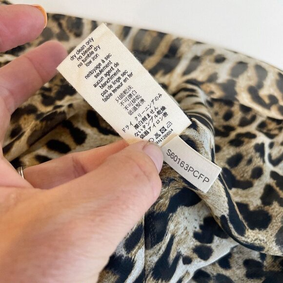 L'AGENCE Womens Sleeveless Leopard Print Sheath Dress Brown Sz 0 V-Neck Formal - Picture 7 of 9